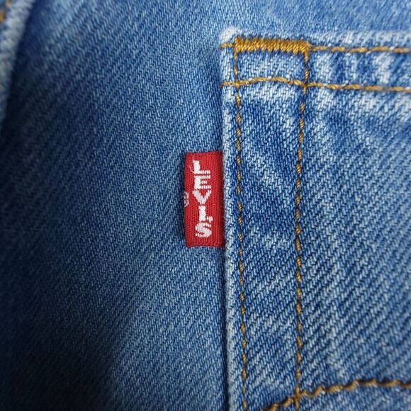 LEVIS Premium Wedgie Straight Distressed Knee Raw Hem Ankle Crop Jeans 24 x 26 - Picture 8 of 11